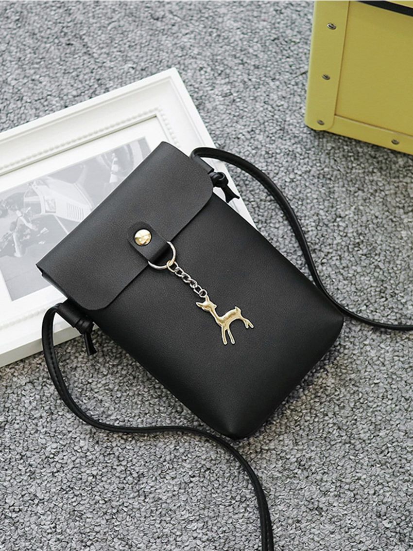 Mini Metal Deer Detail Crossbody Bag