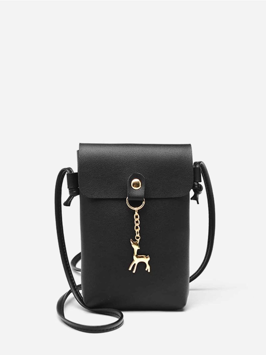 Mini Metal Deer Detail Crossbody Bag