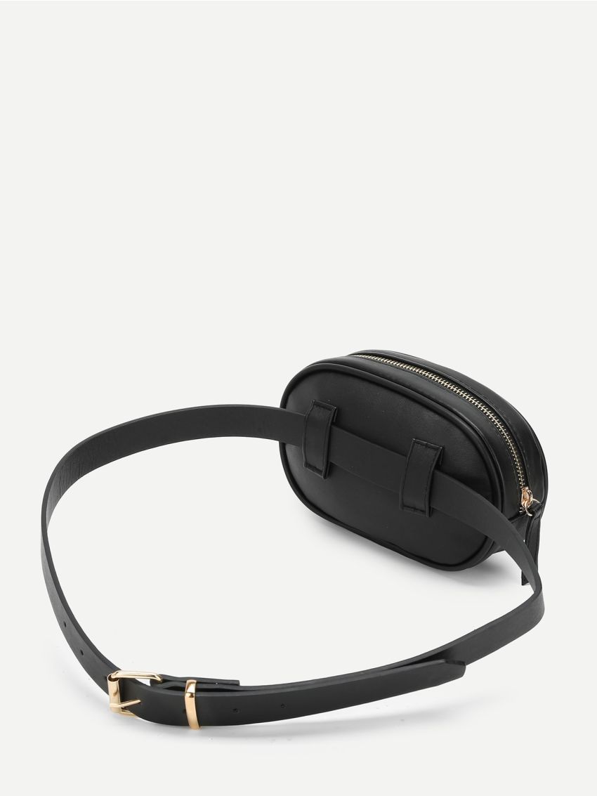 Chevron PU Fanny Pack With Adjustable Strap