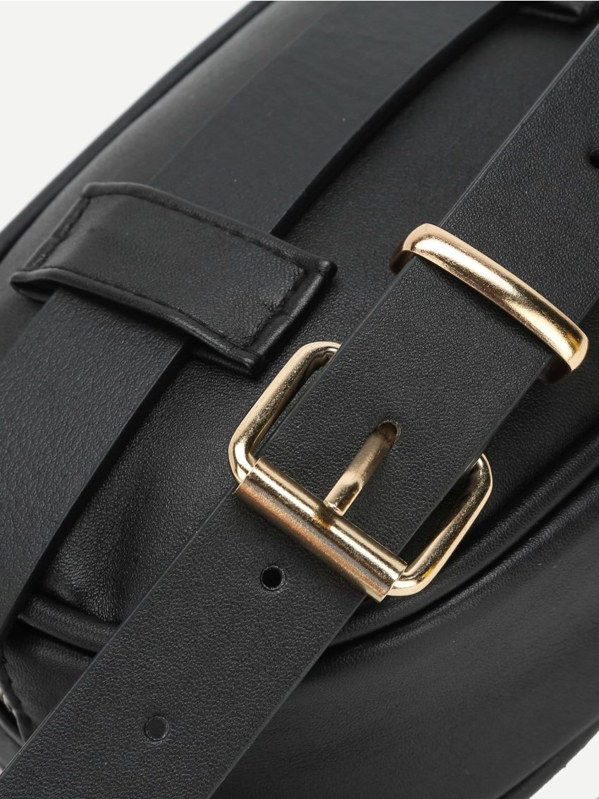 Chevron PU Fanny Pack With Adjustable Strap