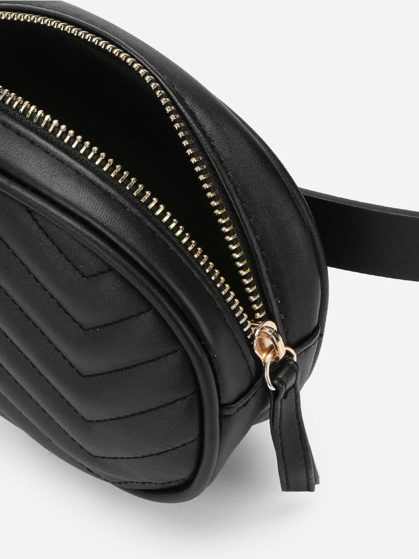 Chevron PU Fanny Pack With Adjustable Strap