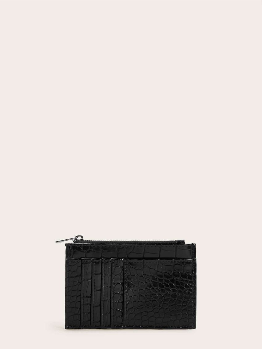 Croc Embossed Purse With Card Holder