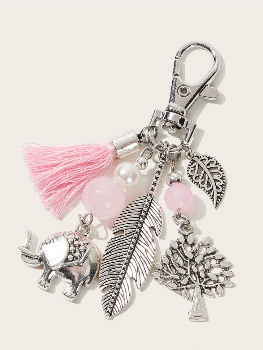 Elephant & Tree Charm Bag Charm