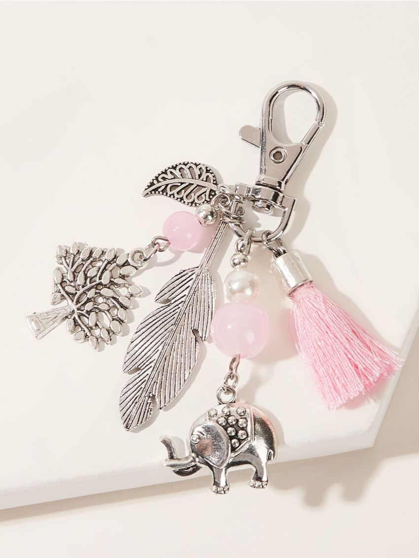 Elephant & Tree Charm Bag Charm