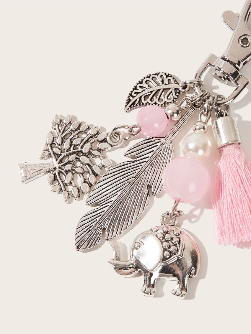 Elephant & Tree Charm Bag Charm