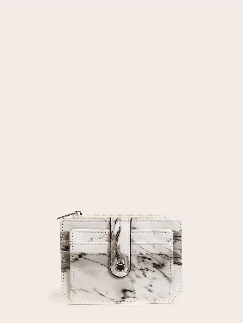Marble Graphic Purse With Card Holder
