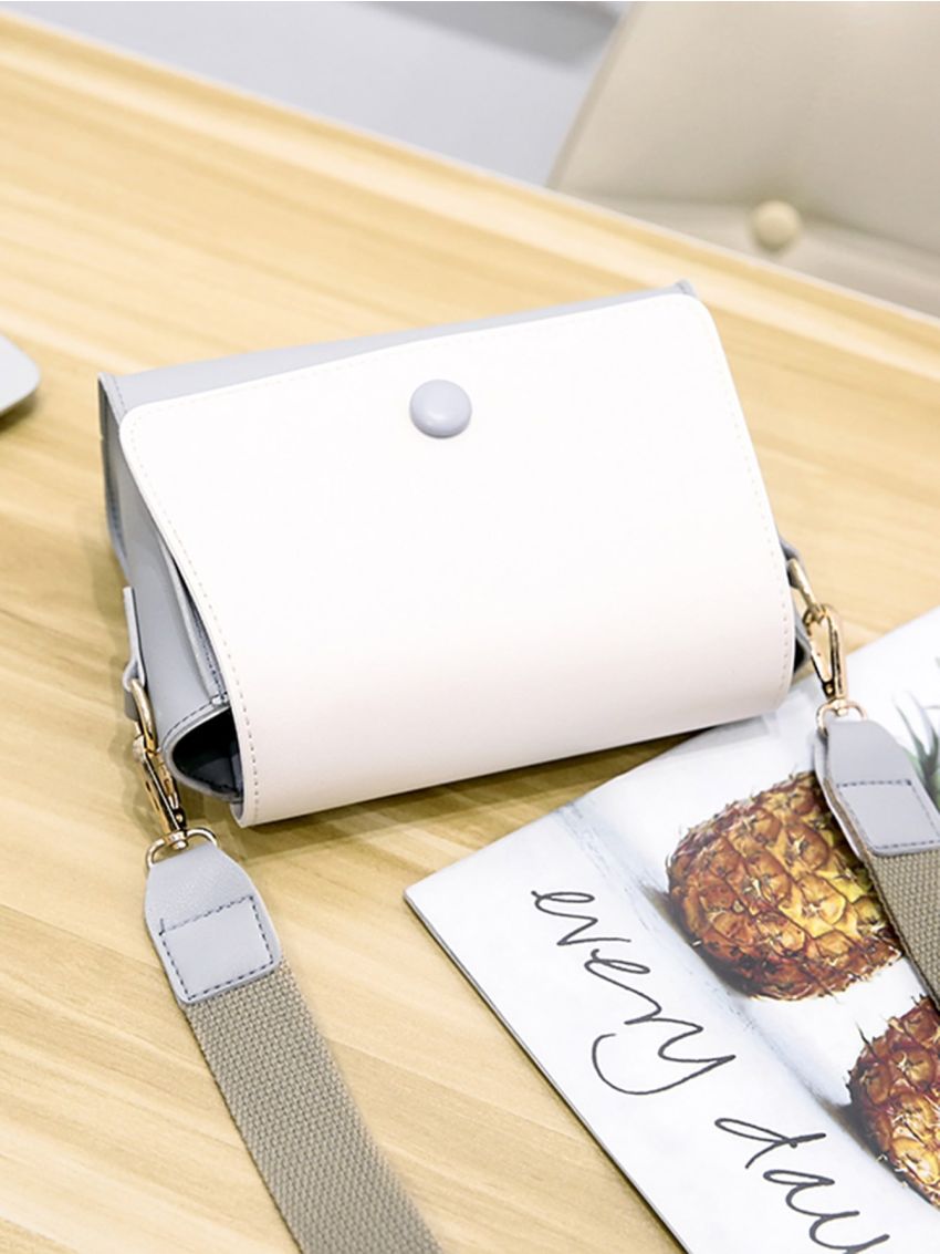 Color Block Flap Crossbody Bag