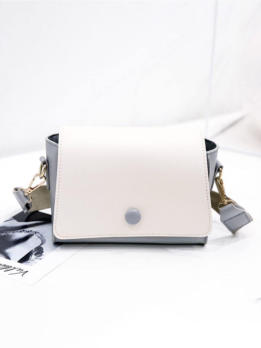Color Block Flap Crossbody Bag