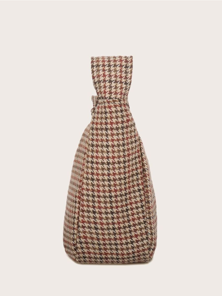 Minimalist Houndstooth Shoulder Bag