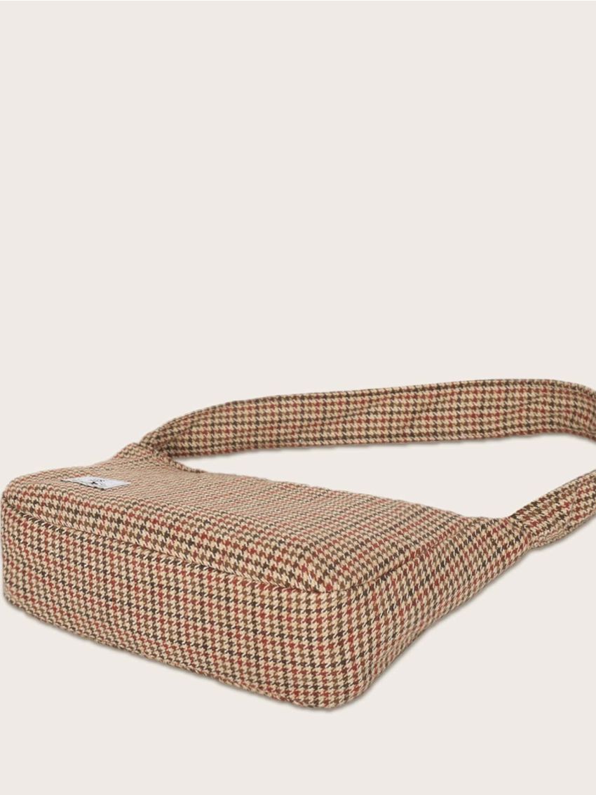 Minimalist Houndstooth Shoulder Bag