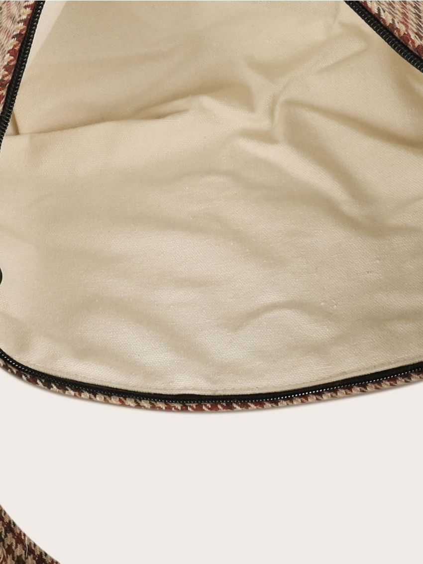 Minimalist Houndstooth Shoulder Bag