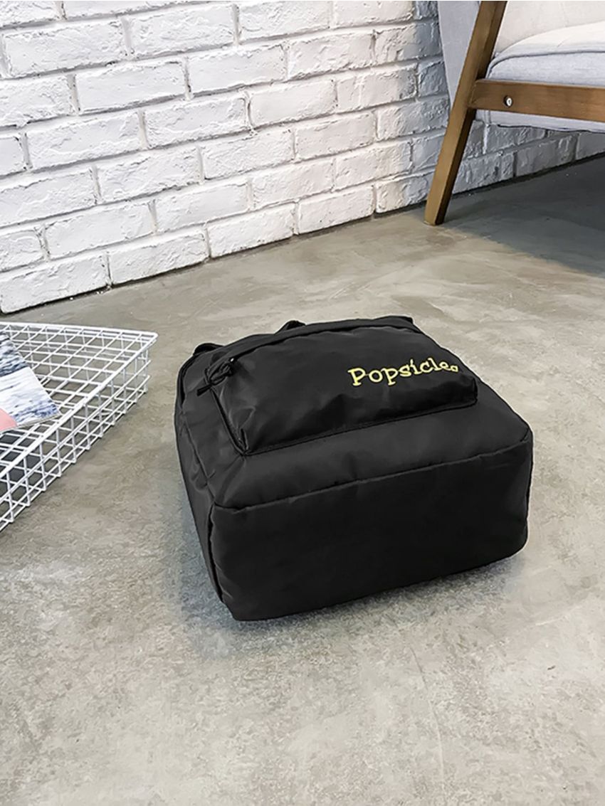 Letter Graphic Pocket Front Backpack