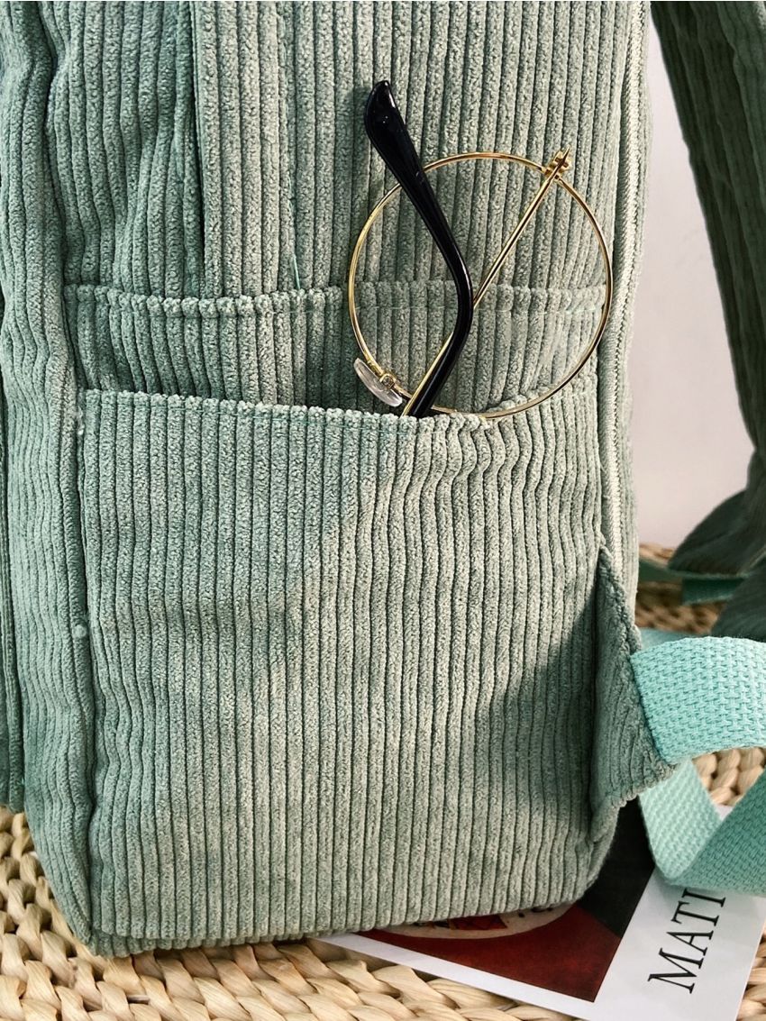 Pocket Front Corduroy Backpack