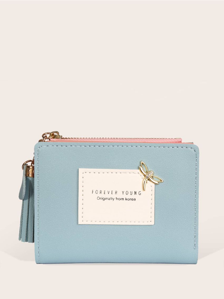 Tassel Decor Colorblock Purse