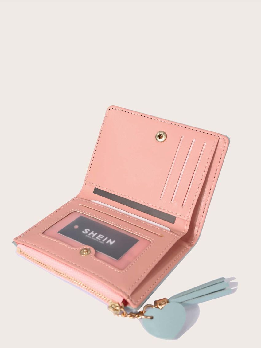 Tassel Decor Colorblock Purse