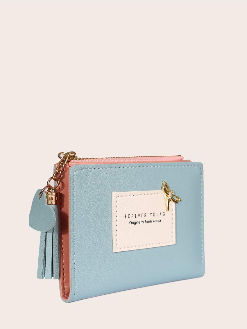 Tassel Decor Colorblock Purse