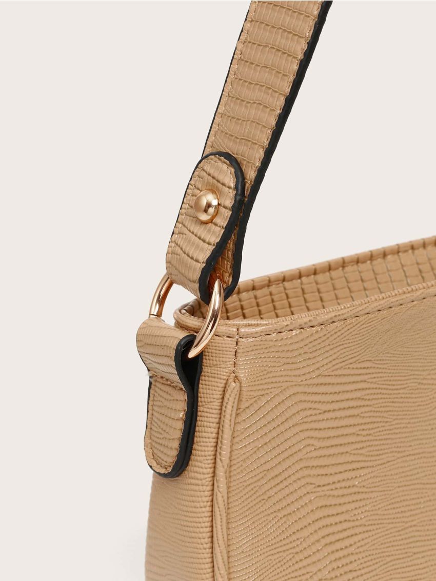 Lizard Embossed Baguette Bag