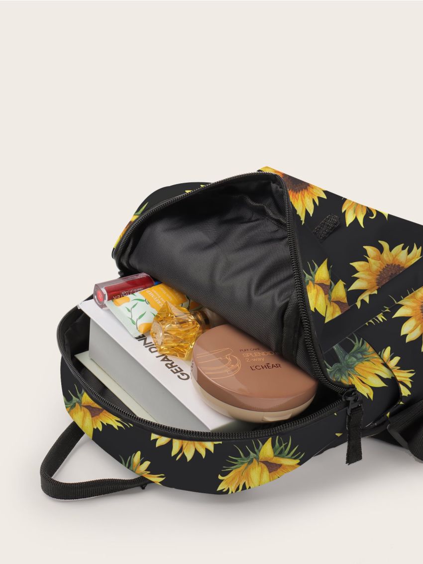 3D Sunflower Print Backpack