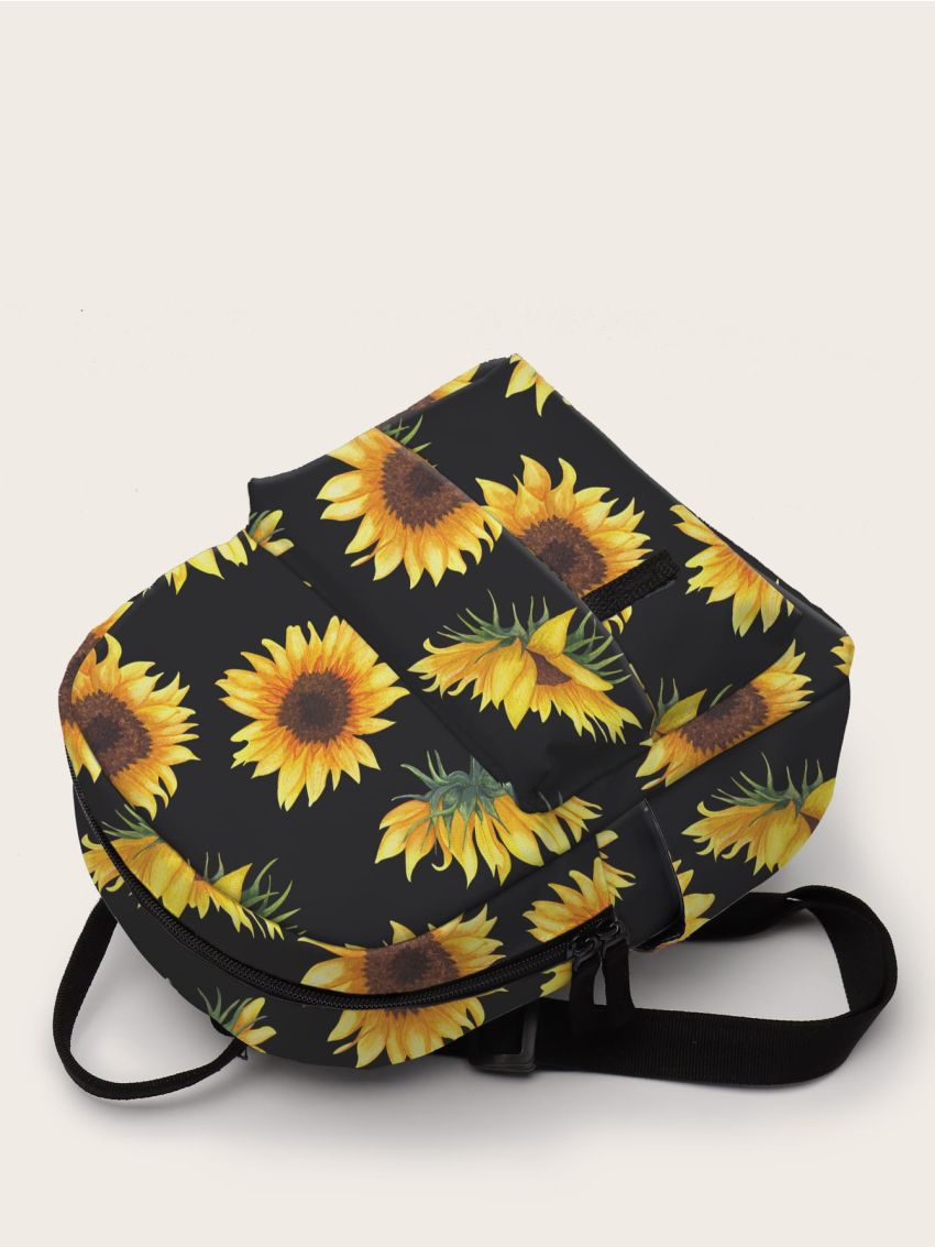 3D Sunflower Print Backpack