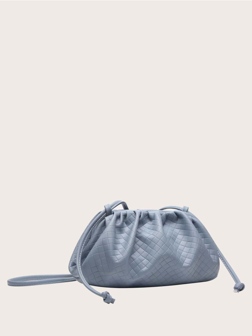 Woven Ruched Clutch Bag