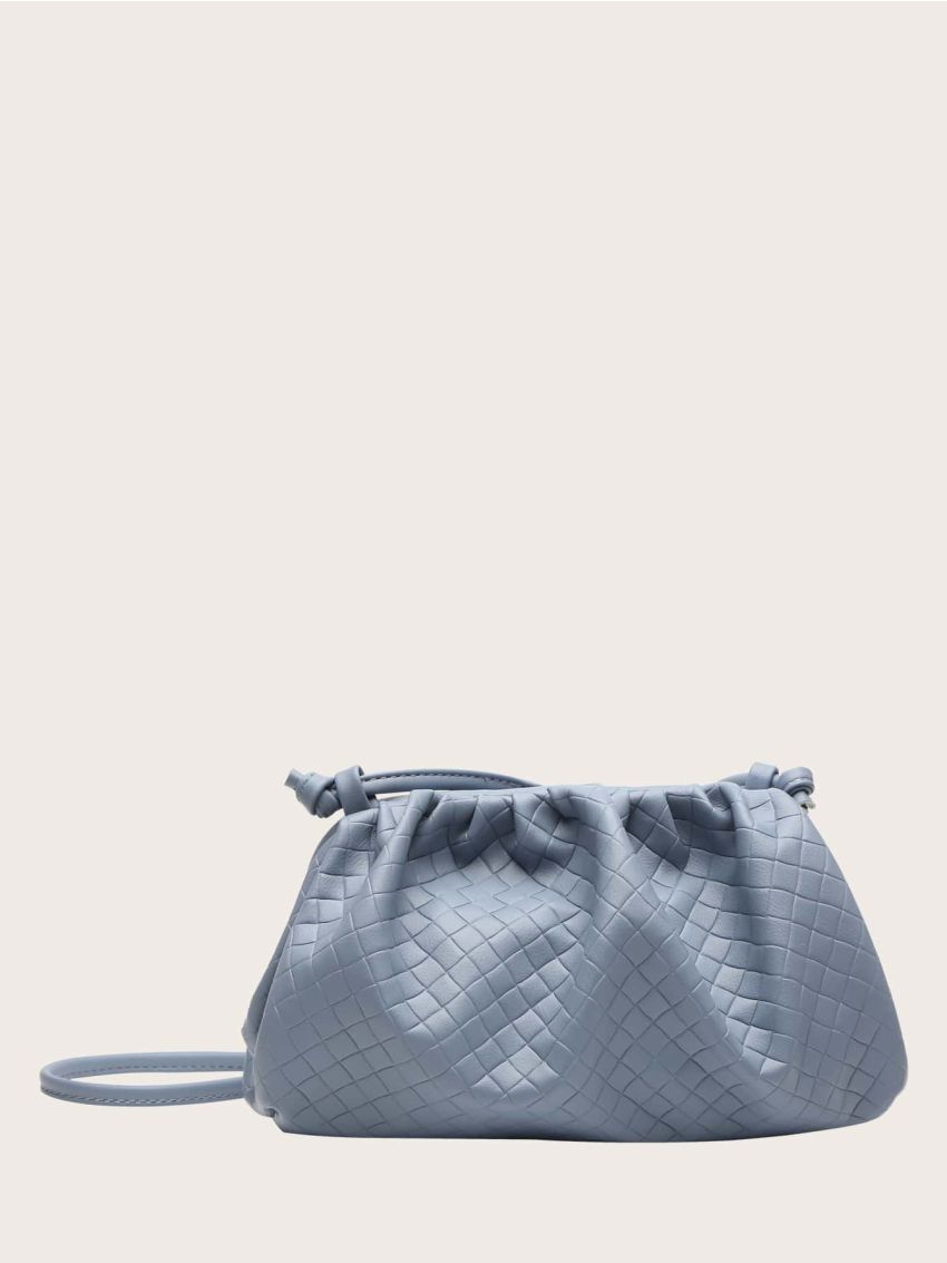 Woven Ruched Clutch Bag