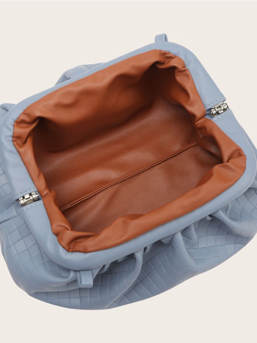 Woven Ruched Clutch Bag