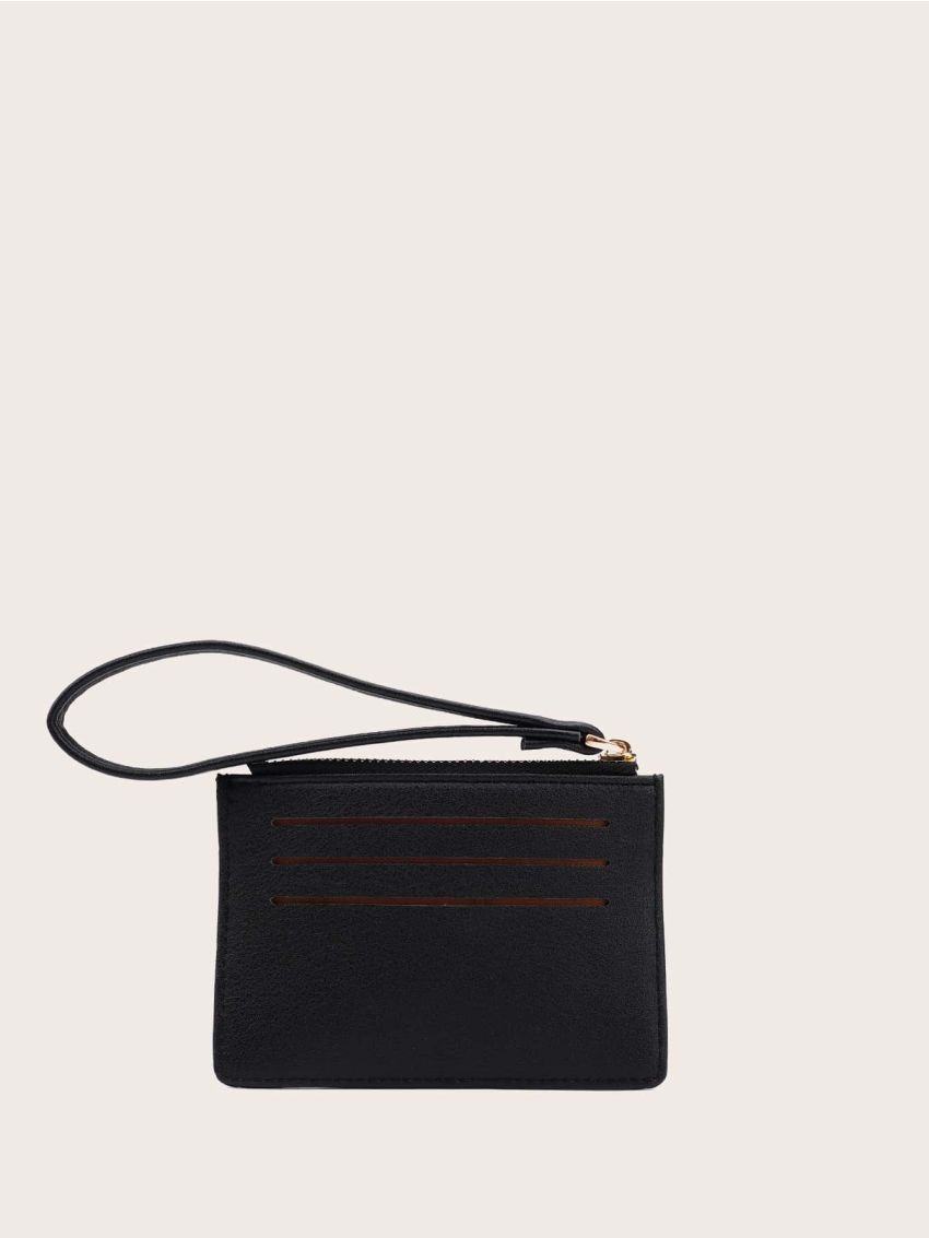 Letter Graphic Purse With Wristlet