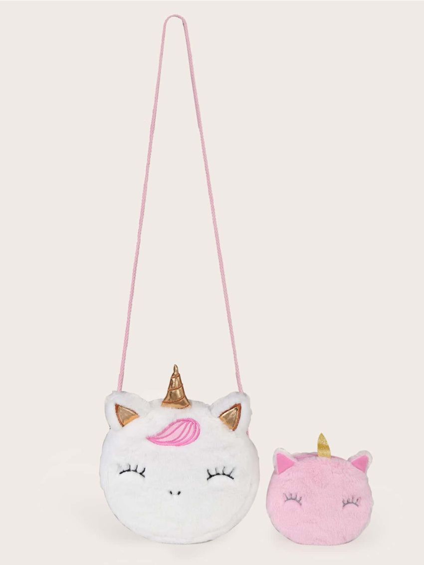 Mini Unicorn Shaped Crossbody Bag With Coin Case