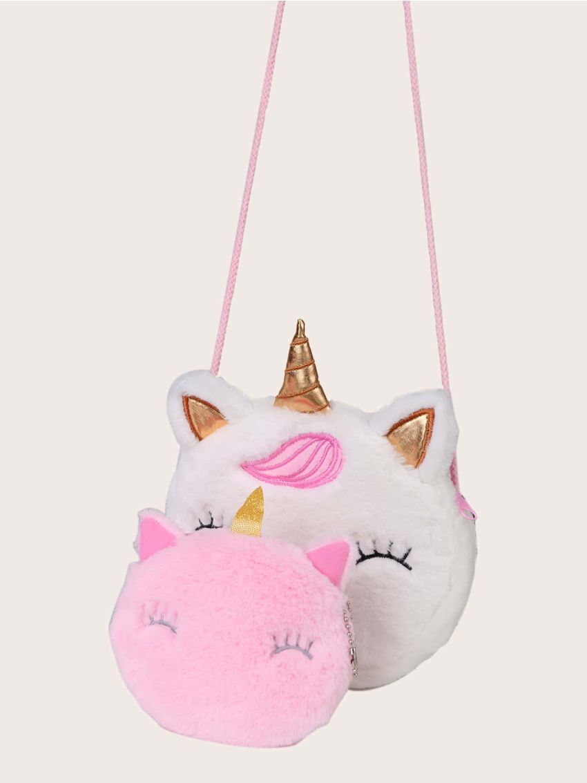Mini Unicorn Shaped Crossbody Bag With Coin Case