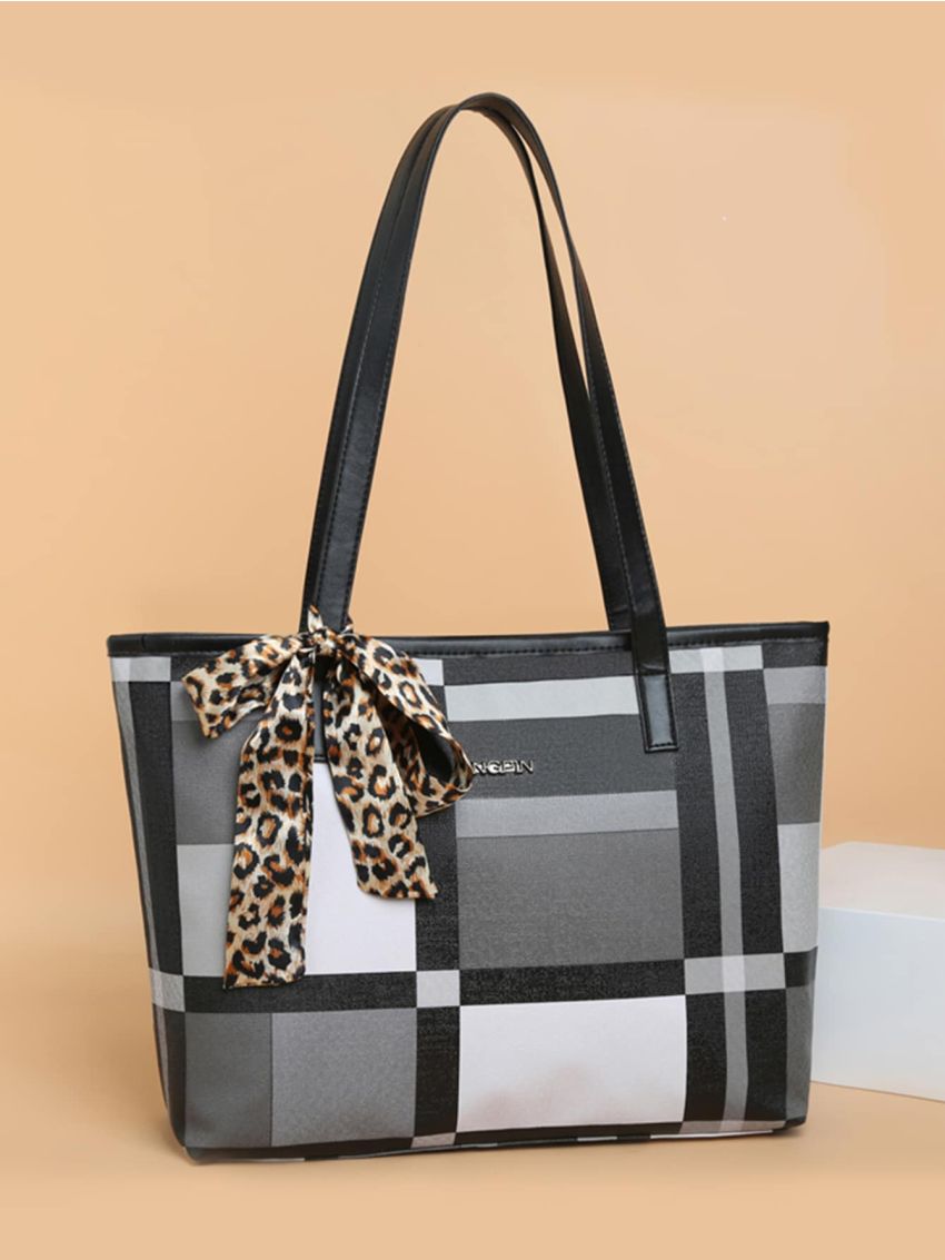 Twilly Scarf Decor Geometric Print Tote Bag
