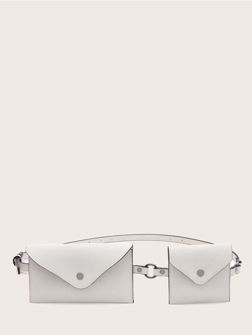 2pcs Snap Button Belt Bag
