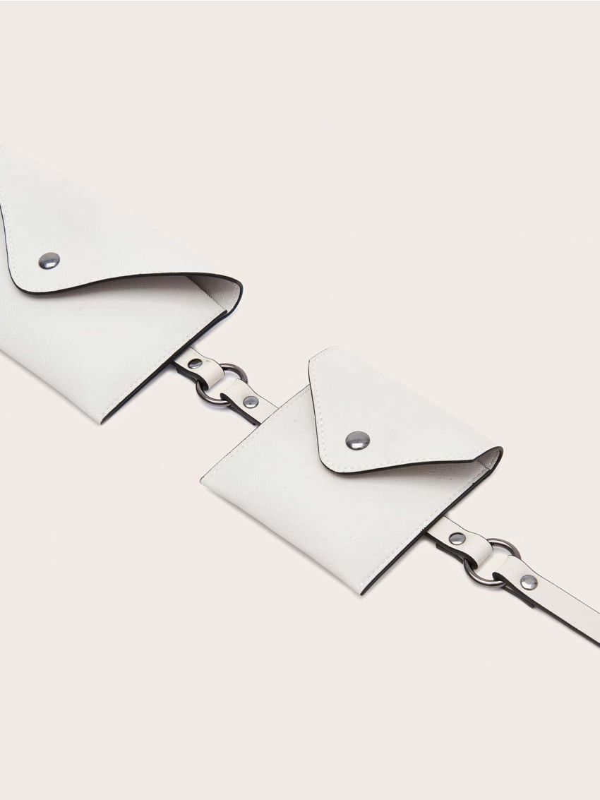 2pcs Snap Button Belt Bag