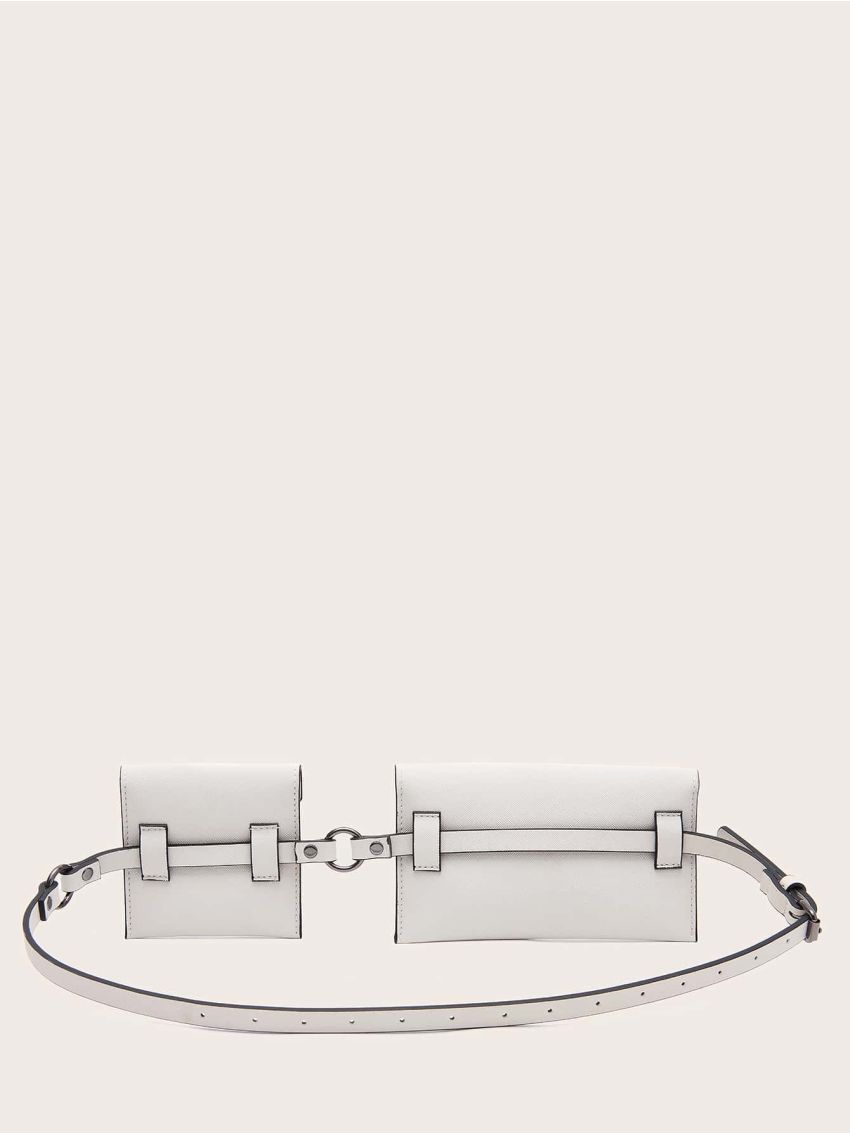 2pcs Snap Button Belt Bag