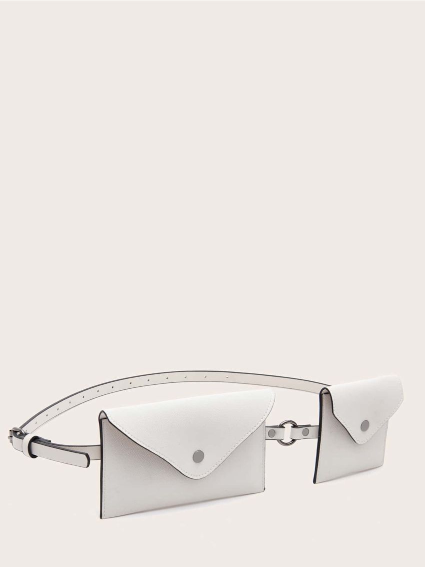 2pcs Snap Button Belt Bag
