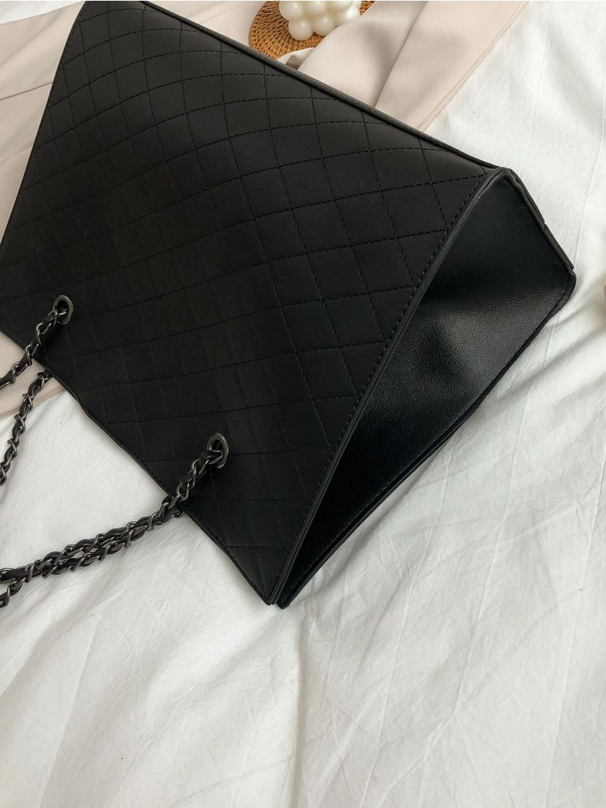 Quilted Tote Bag With Inner Pouch