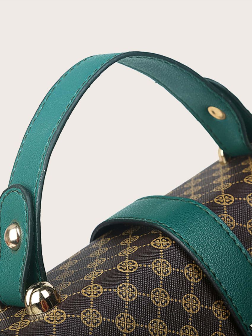 Mini Twist Lock Graphic Satchel Bag