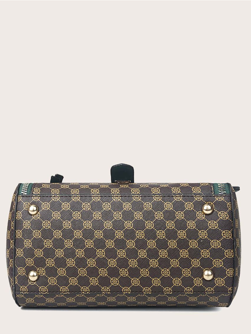 Mini Twist Lock Graphic Satchel Bag