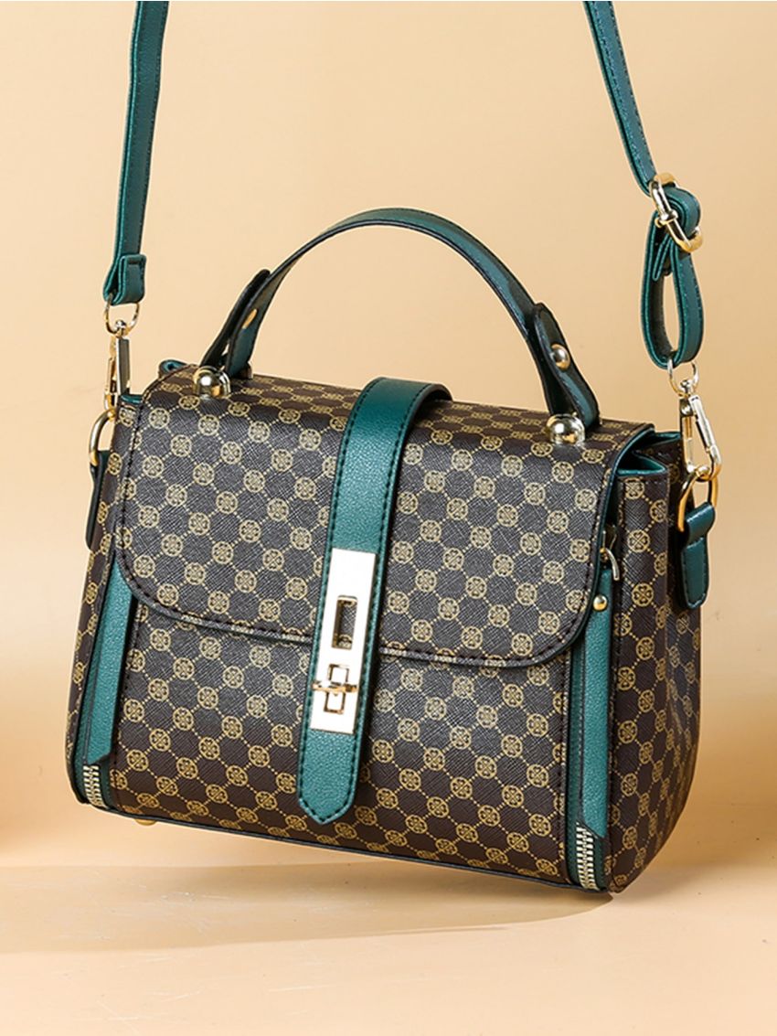 Mini Twist Lock Graphic Satchel Bag