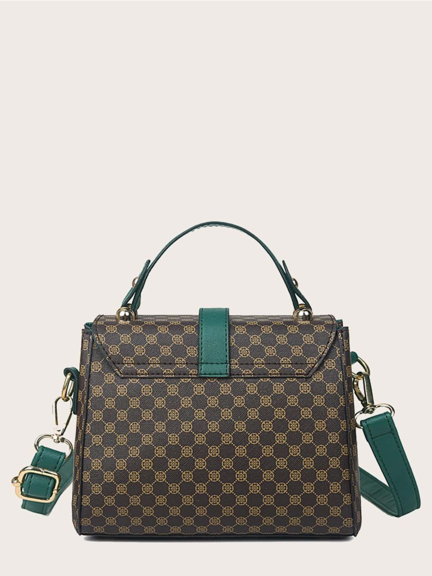 Mini Twist Lock Graphic Satchel Bag