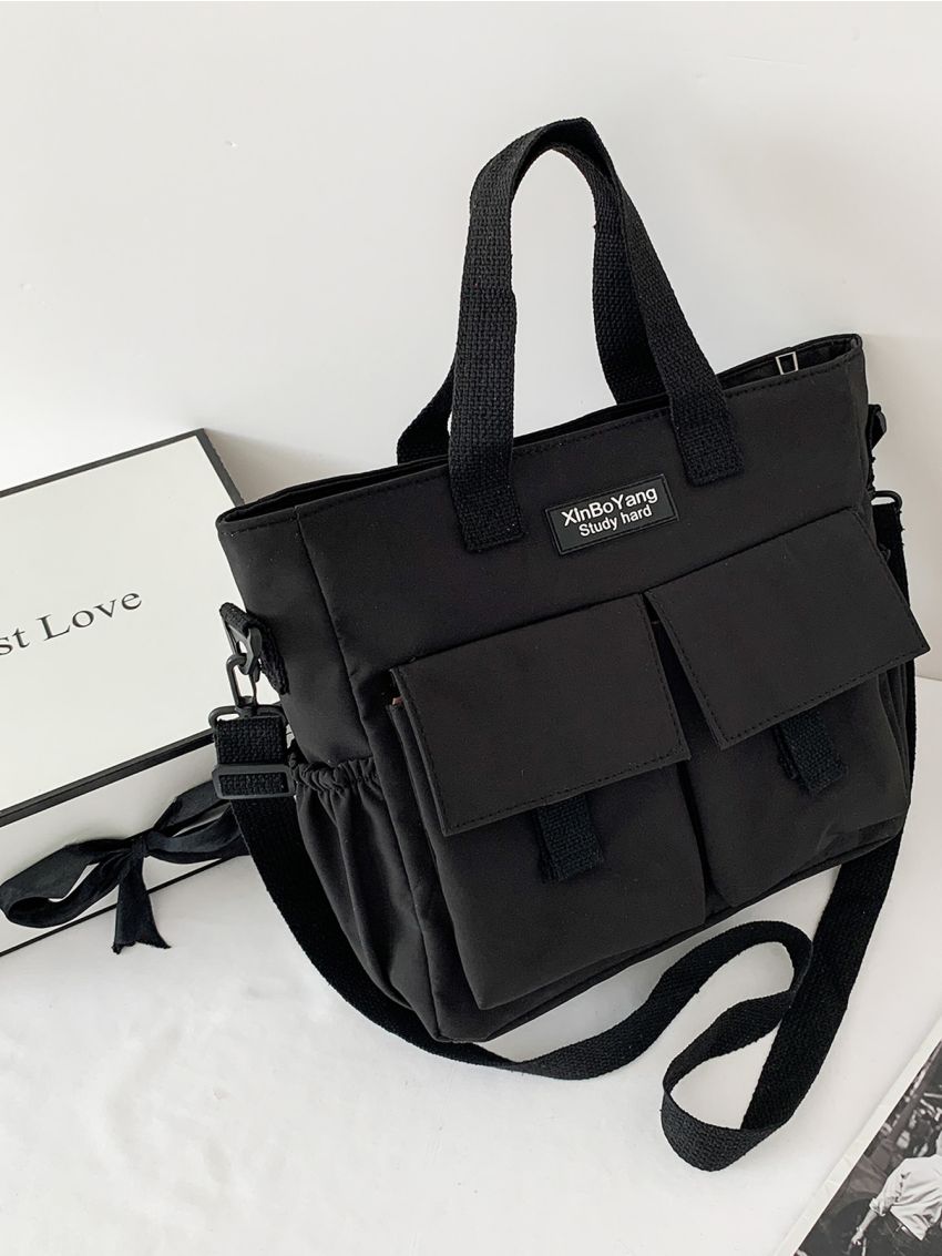 Pocket Front Canvas Tote Bag