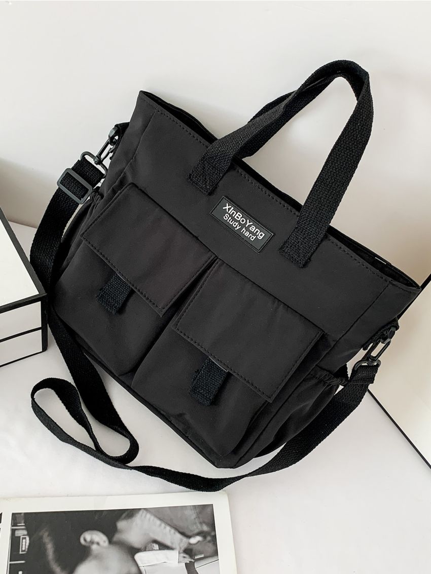 Pocket Front Canvas Tote Bag