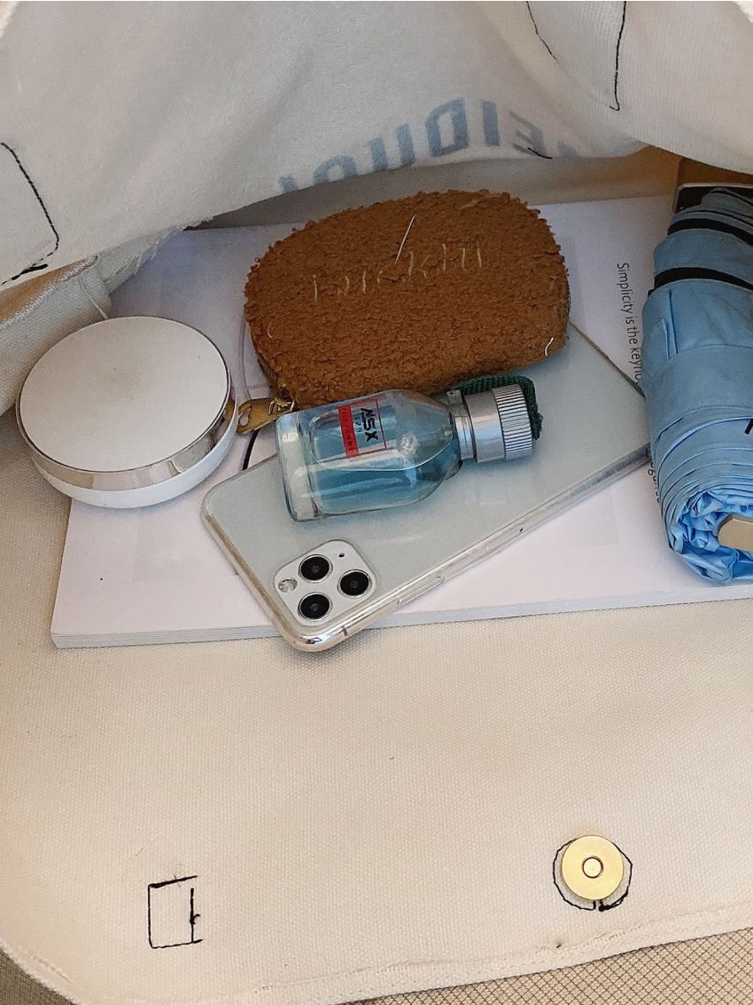 Letter Graphic Tote Bag With Coin Case