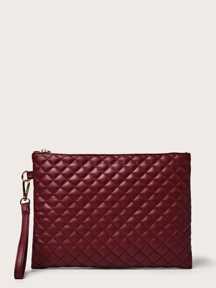 Quilted Clutch Bag With Wristlet