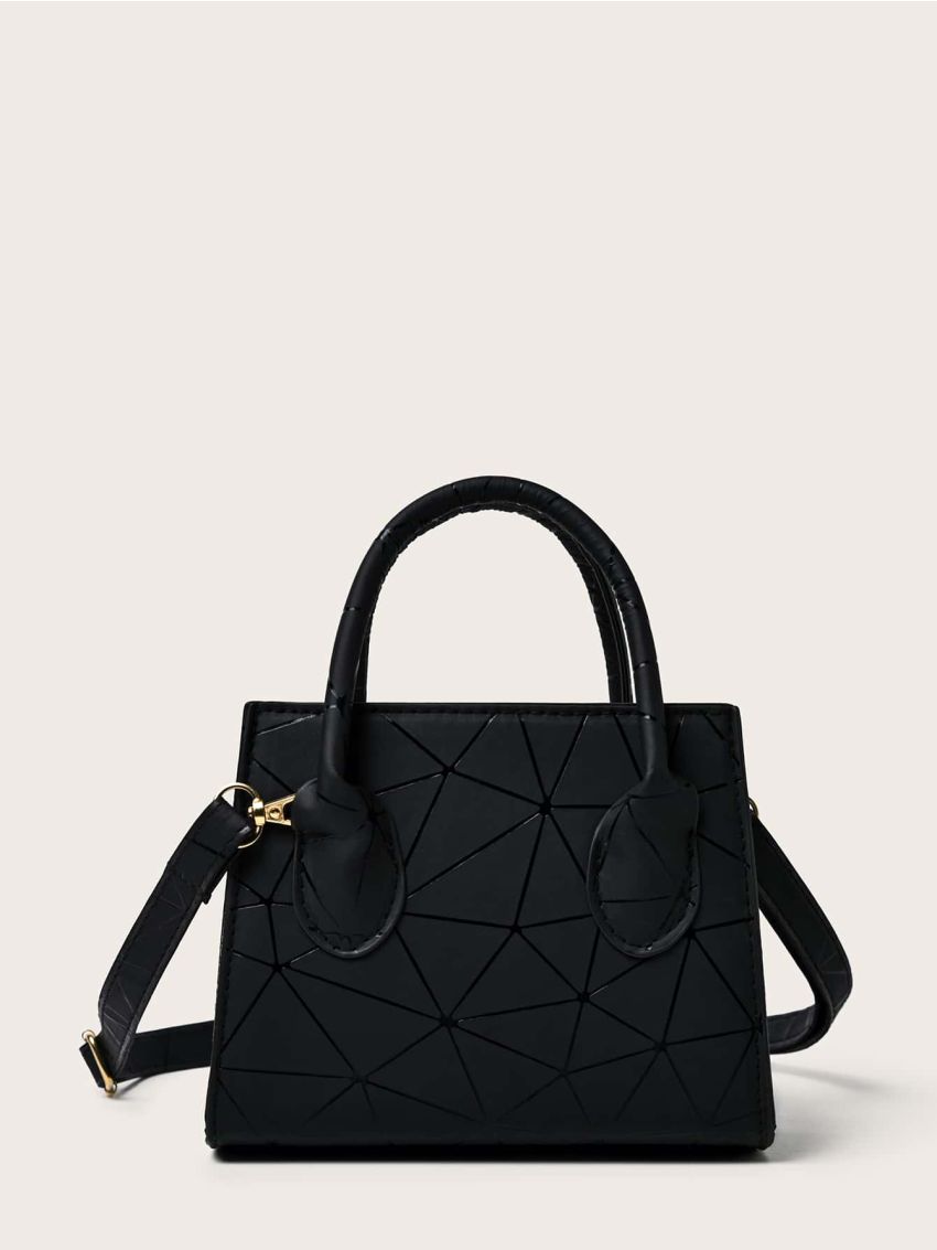 Mini Geometric Print Satchel Bag
