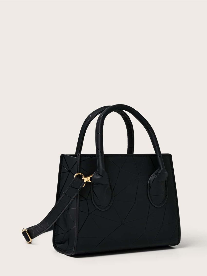 Mini Geometric Print Satchel Bag