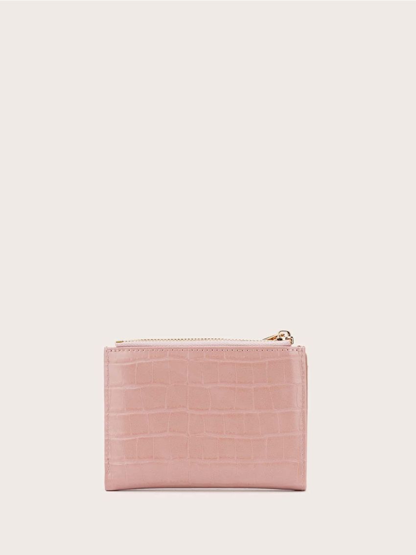 Croc Embossed Purse With Card Holder