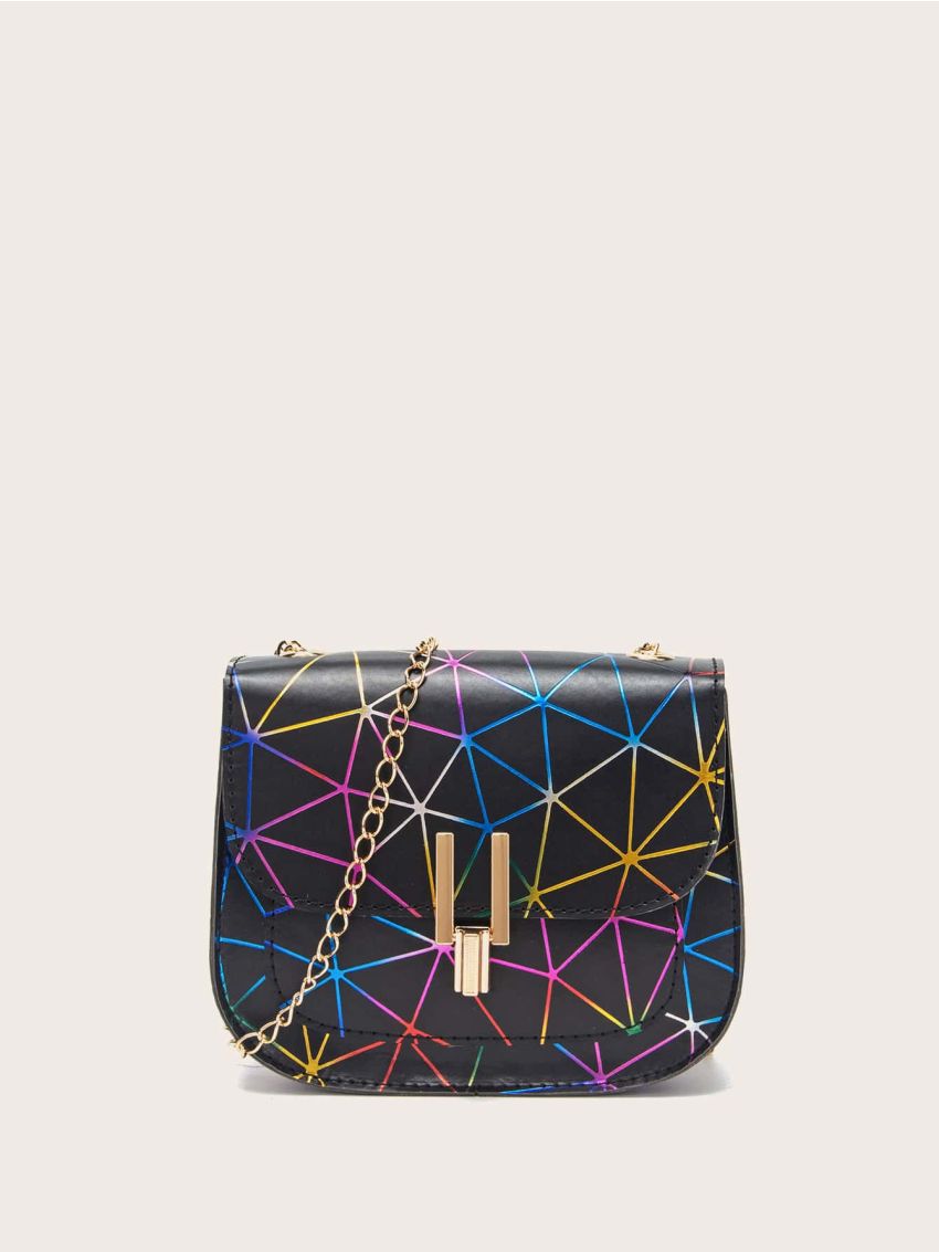 Geometric Pattern Saddle Bag