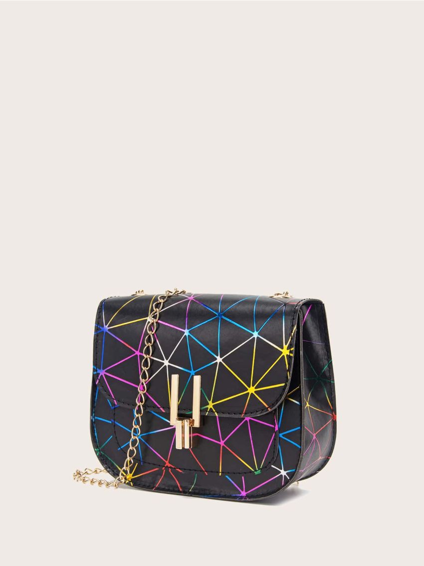 Geometric Pattern Saddle Bag