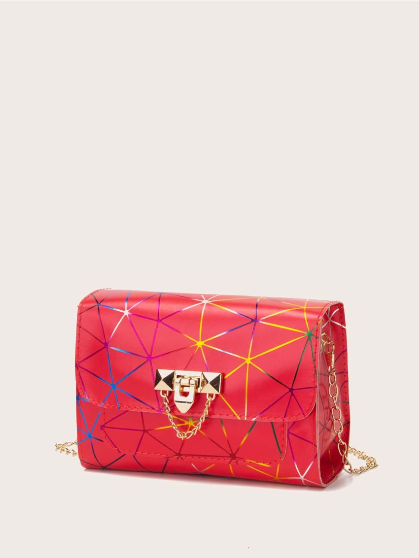 Geometric Pattern Chain Bag