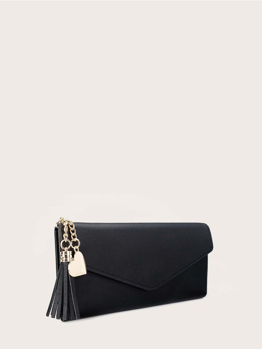 Tassel & Heart Charm Envelope Purse